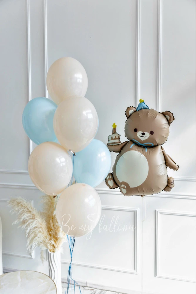 Cute Bear Helium Balloon Bouquet
