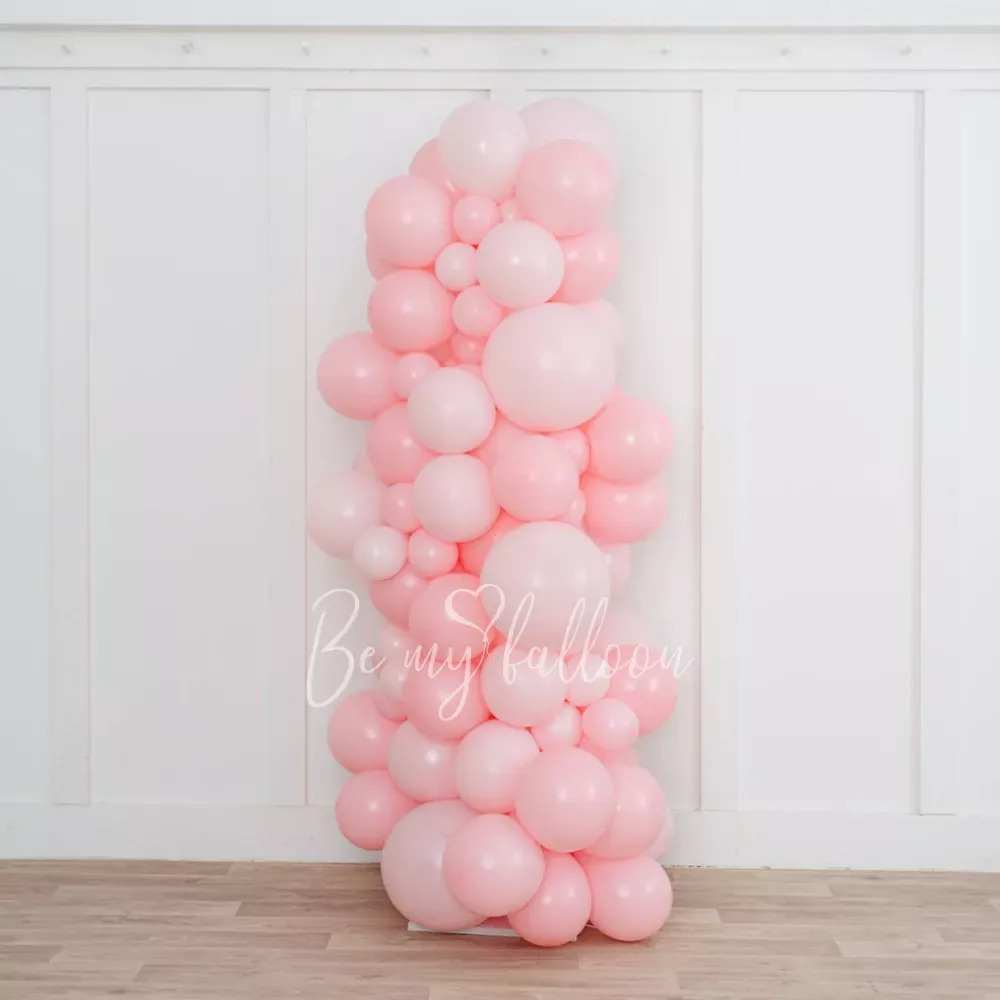 Organic balloon column "Macaron pink"
