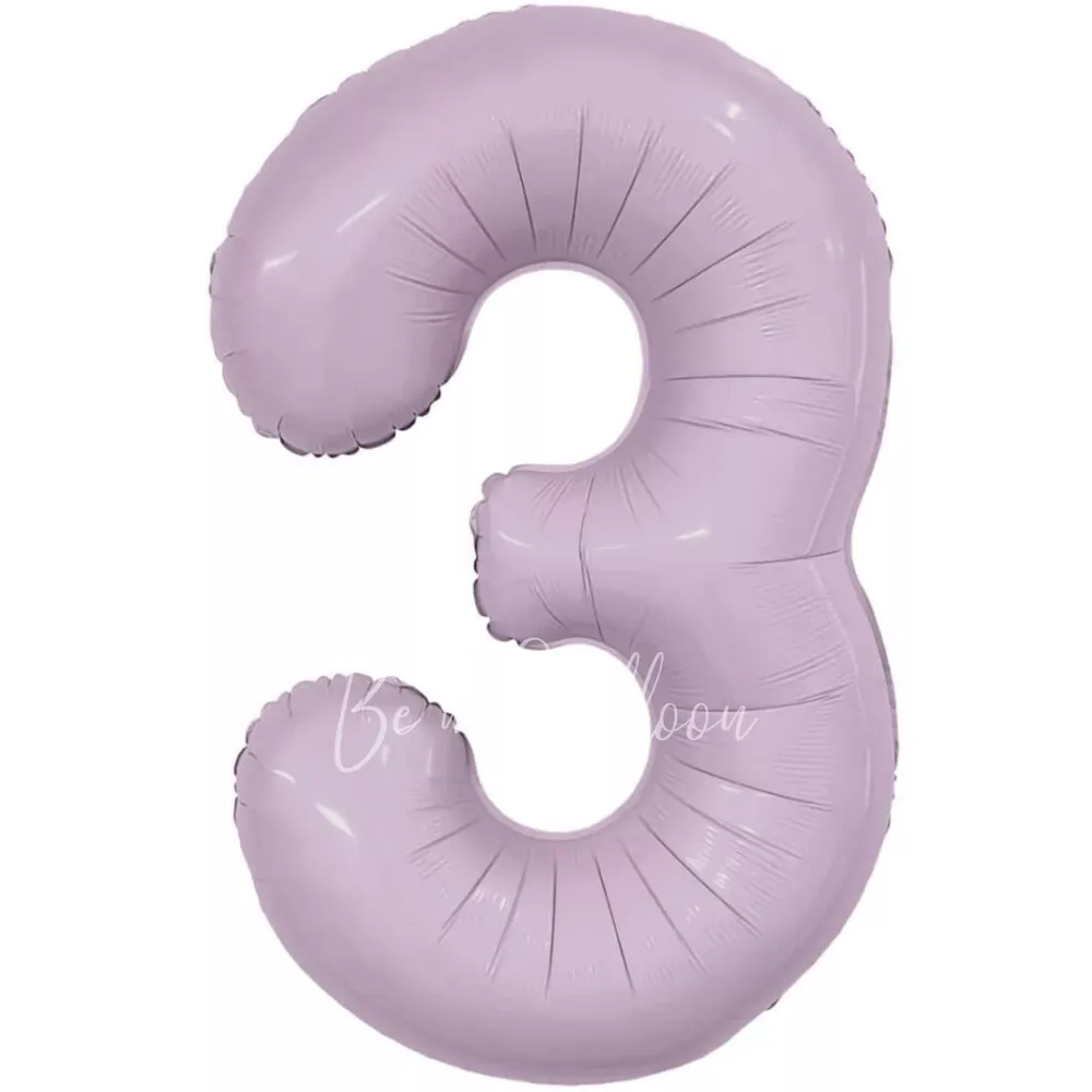 40" Helium foil gloss Orchid Number 3 balloon
