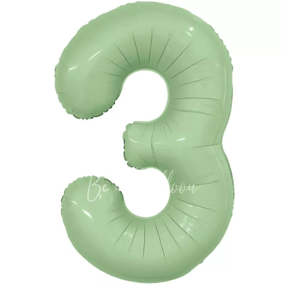 40" Helium foil gloss Olive Number 3 balloon