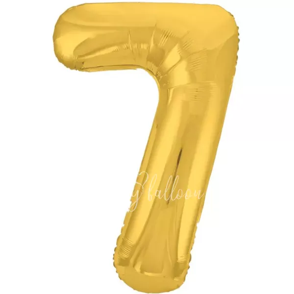 40" Helium foil gloss Gold Number 7 balloon