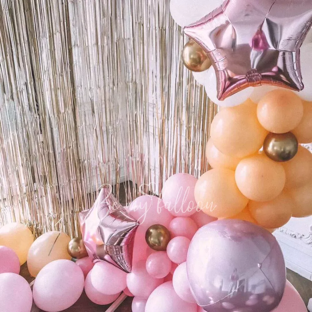 First Birthday for a Girl Balloon Garland Setup