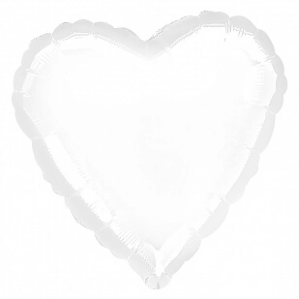 19" Foil Balloons Heart White