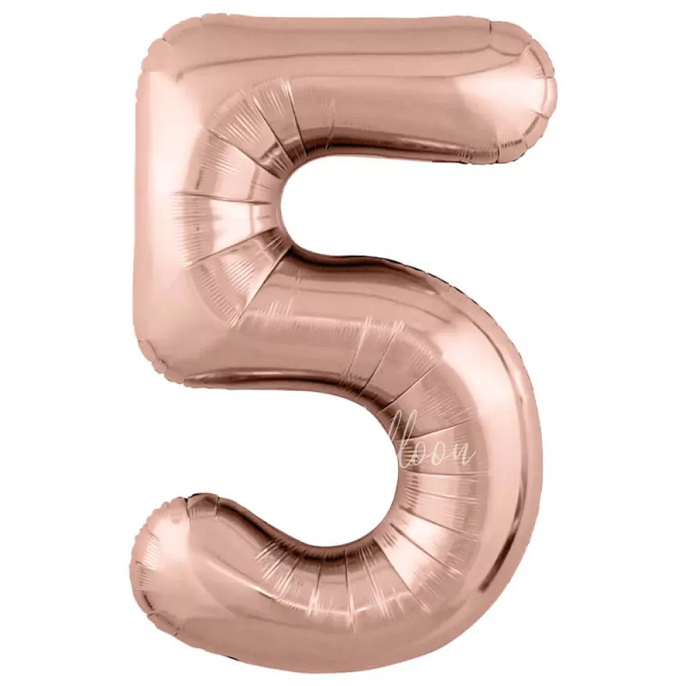 40 " الهيليوم احباط ارتفع الذهب رقم 5 بالون