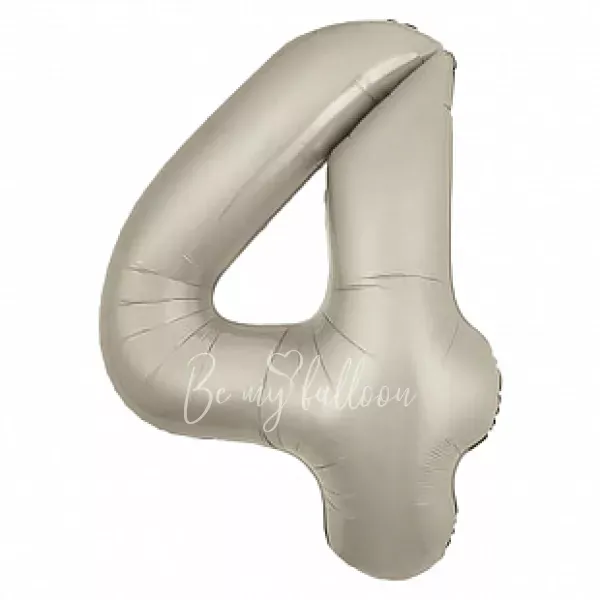 40" Гелевая фольгированная цифра 4 Мистик крем