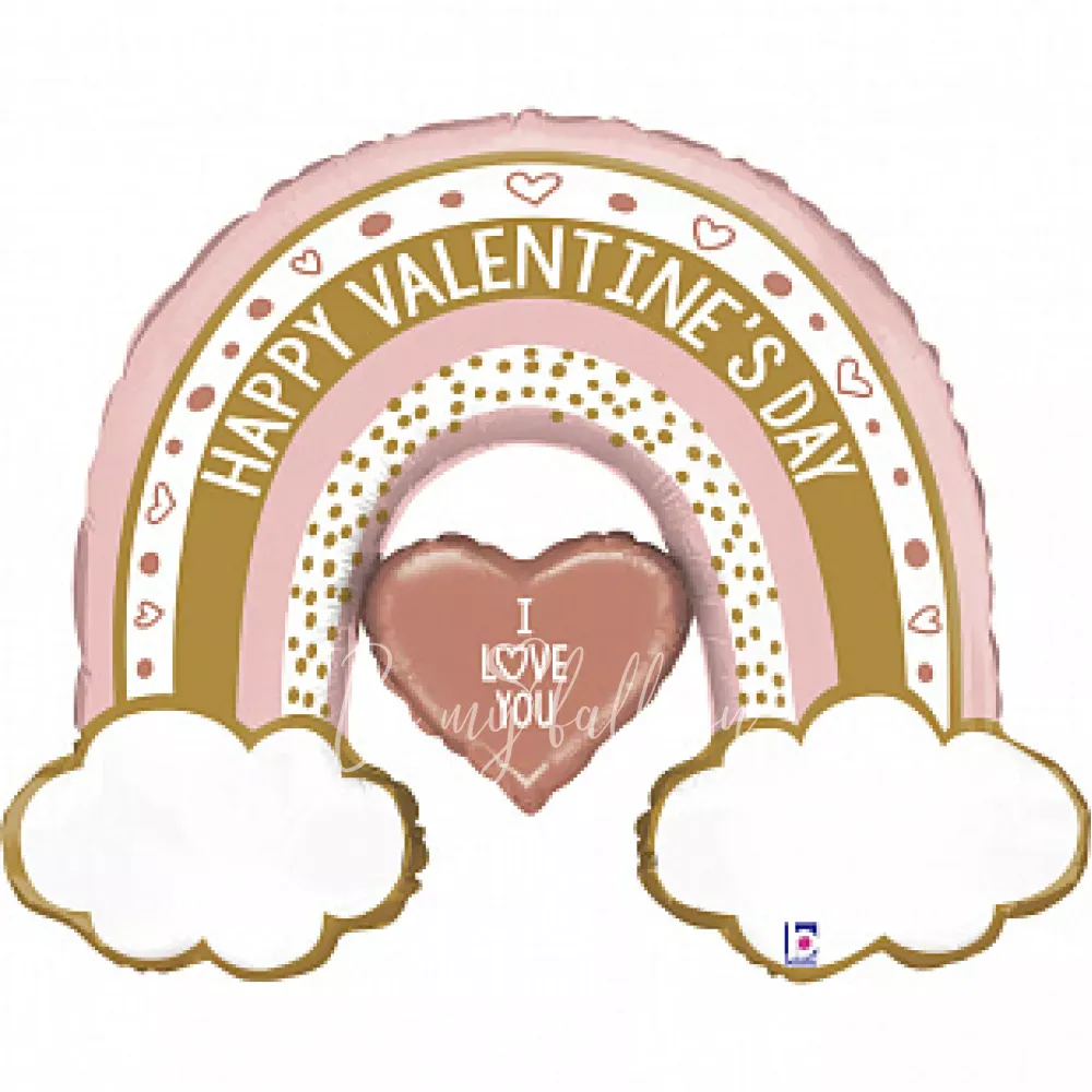 40 " احباط قوس قزح بوهو بالونات مع عيد الحب في حزمة