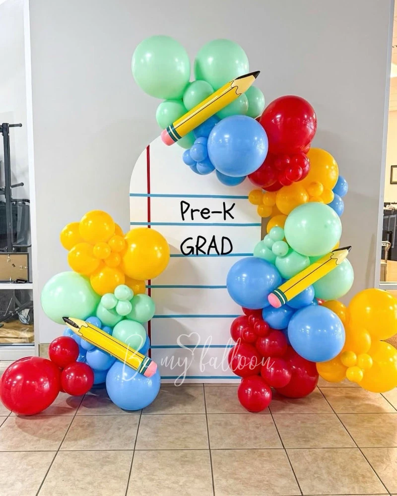 Bright Back to School Balloon Backdrop