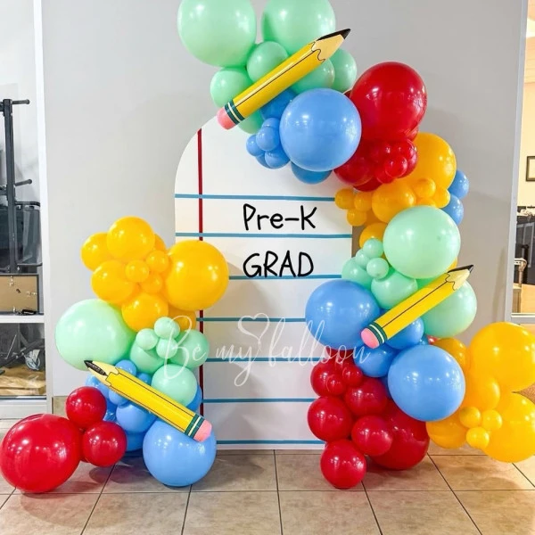 Bright Back to School Balloon Backdrop