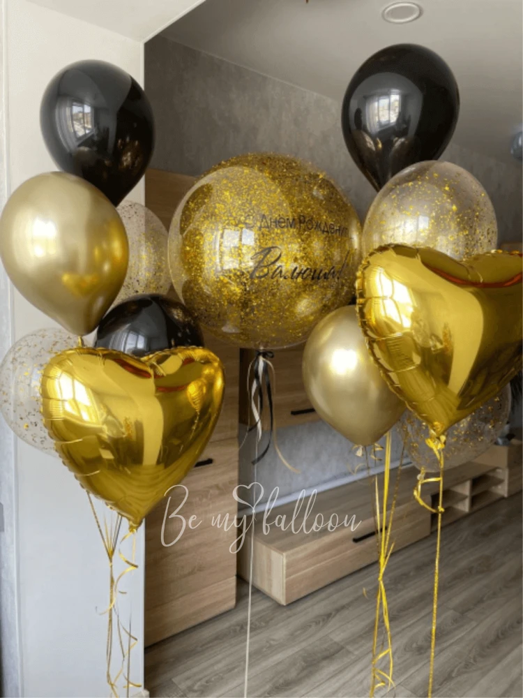 Set of balloons with the number "Golden Glamour"