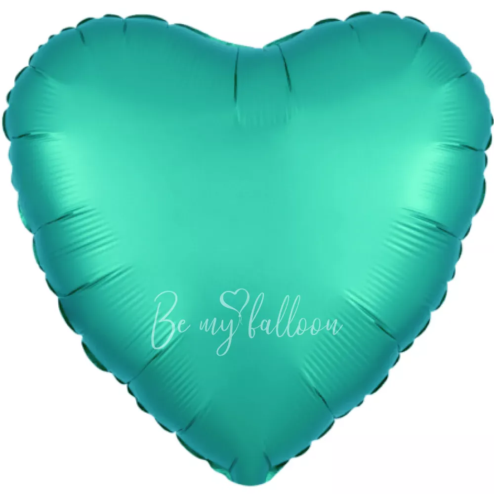 19" Helium foil satin Green Heart balloon