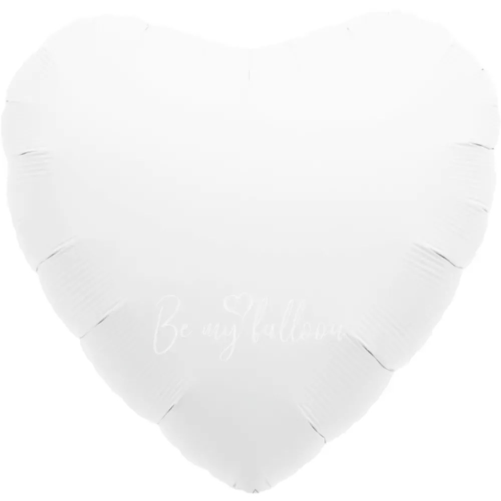 30" Helium foil gloss White Heart balloon