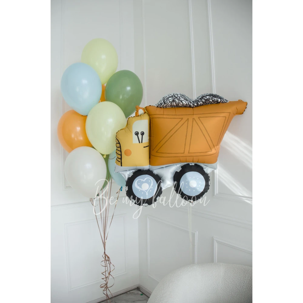 Orange Truck Helium Balloon Bouquet