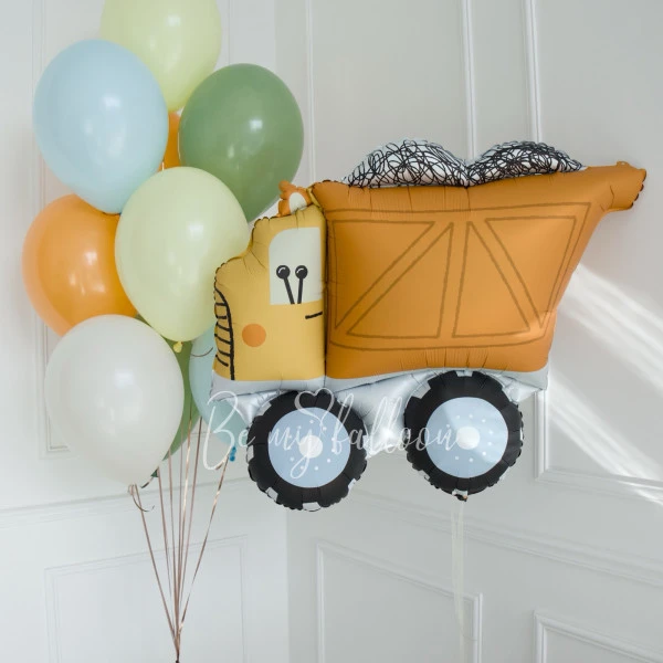 Orange Truck Helium Balloon Bouquet