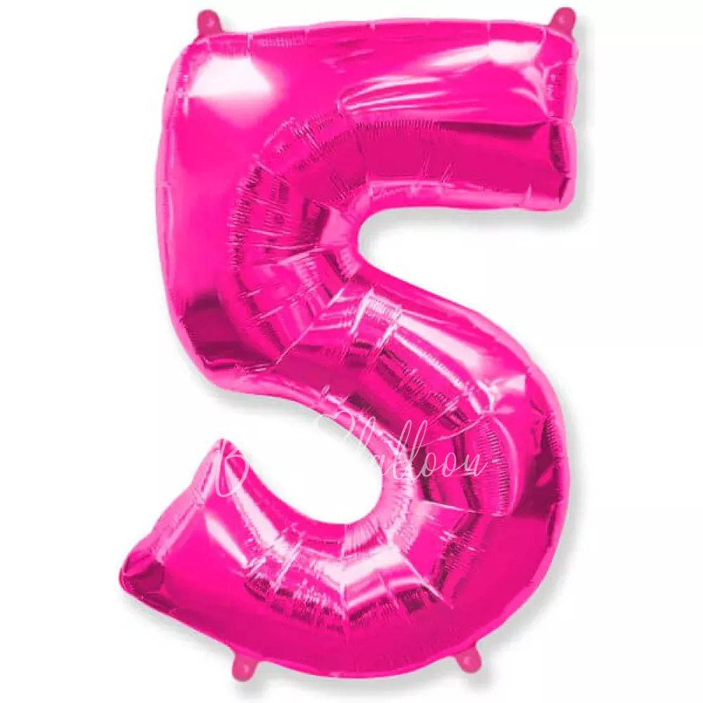 40" Helium foil gloss Pink Number 5 balloon