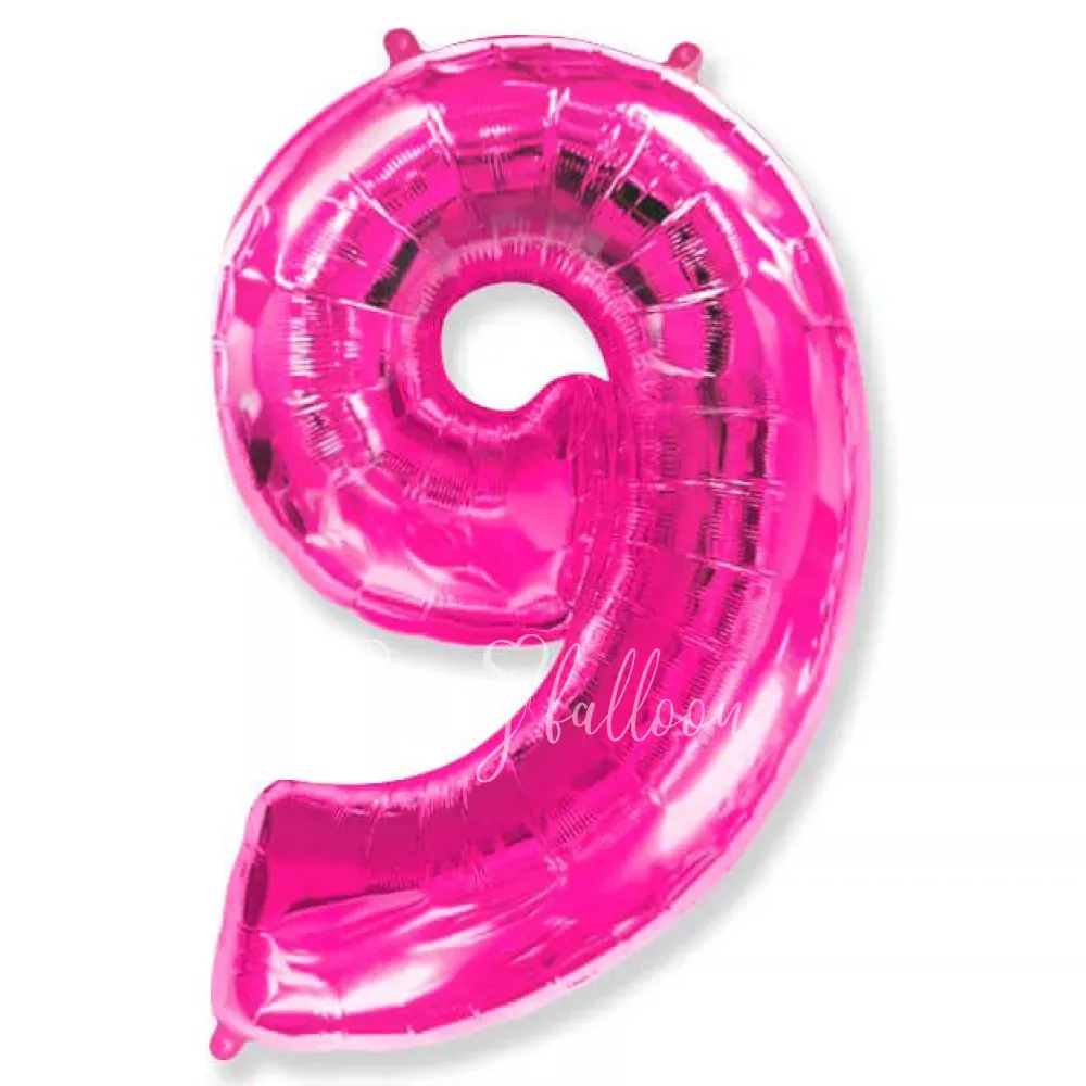40" Helium foil gloss Pink Number 9 balloon