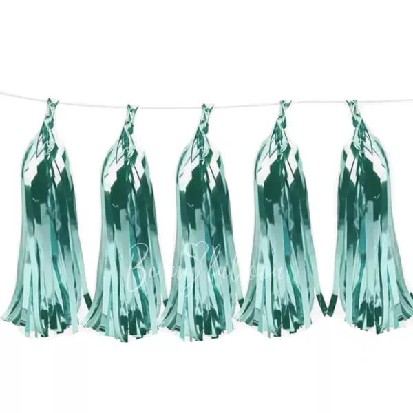 Foil Teal Tassel garland 