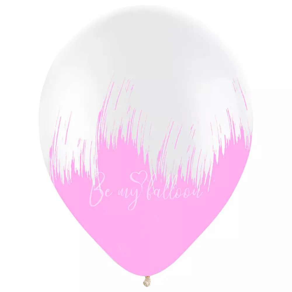 12" Helium Latex Crystal Pink Brush Printed balloon