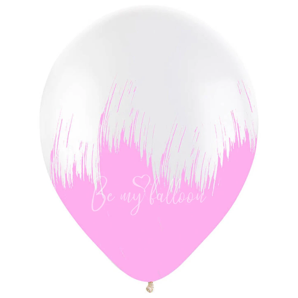 12" Helium Latex Crystal Pink Brush Printed balloon