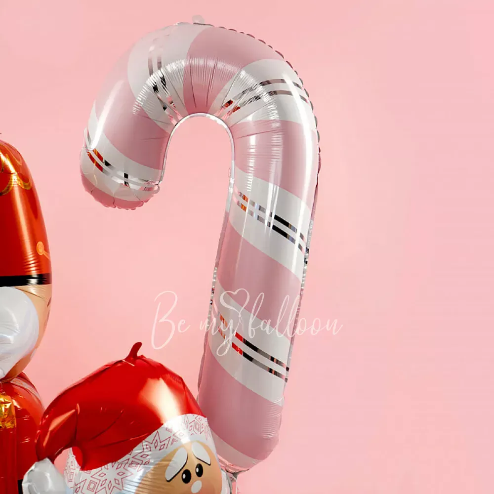 41" Helium foil Pink Candy Cane balloon