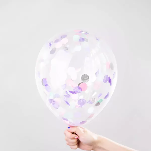 12" Helium latex Large Pearlescent Confetti Balloon 