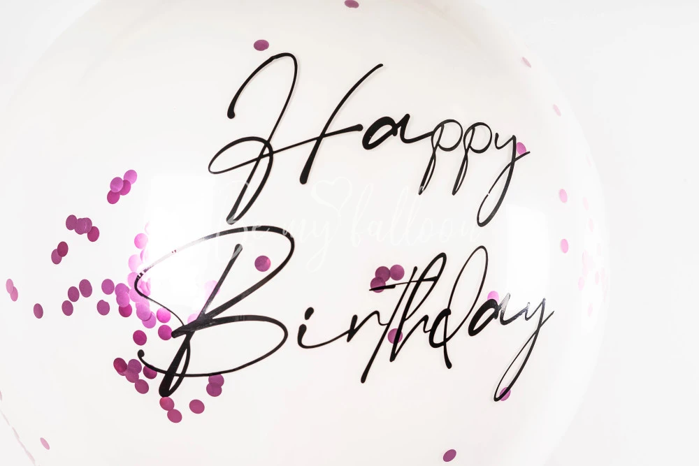 36" Latex Clear balloon with an inscription & filled with confetti 