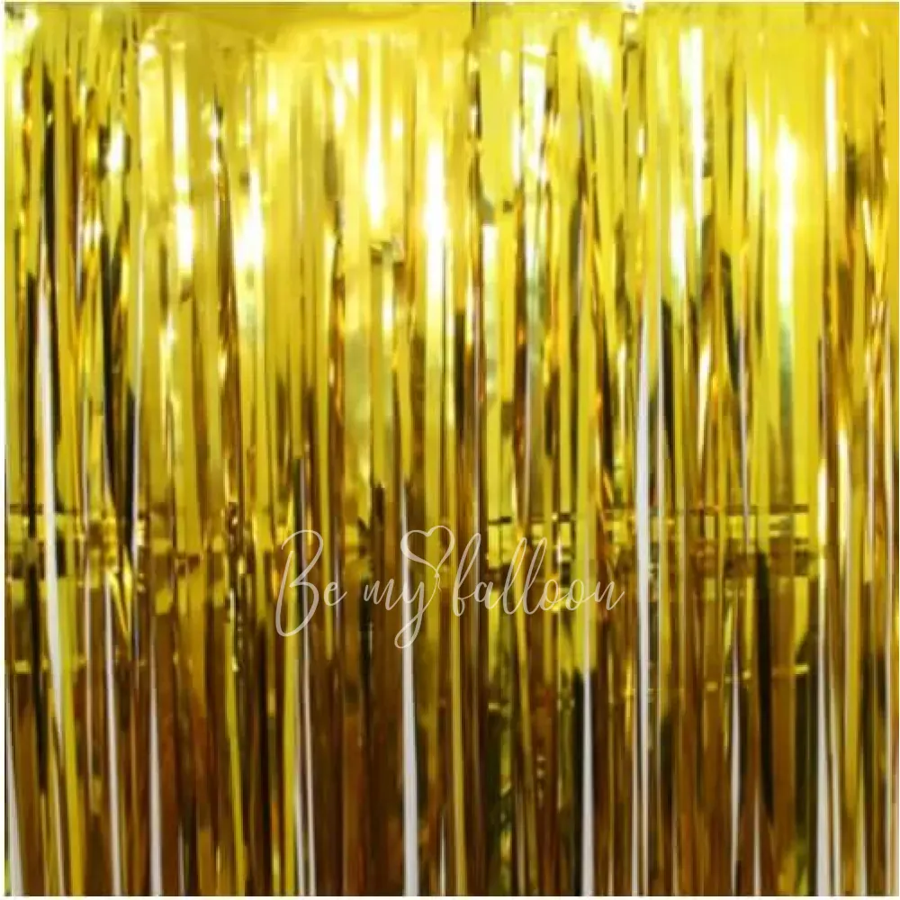 90x240см Гирлянда Дождик из фольги золото