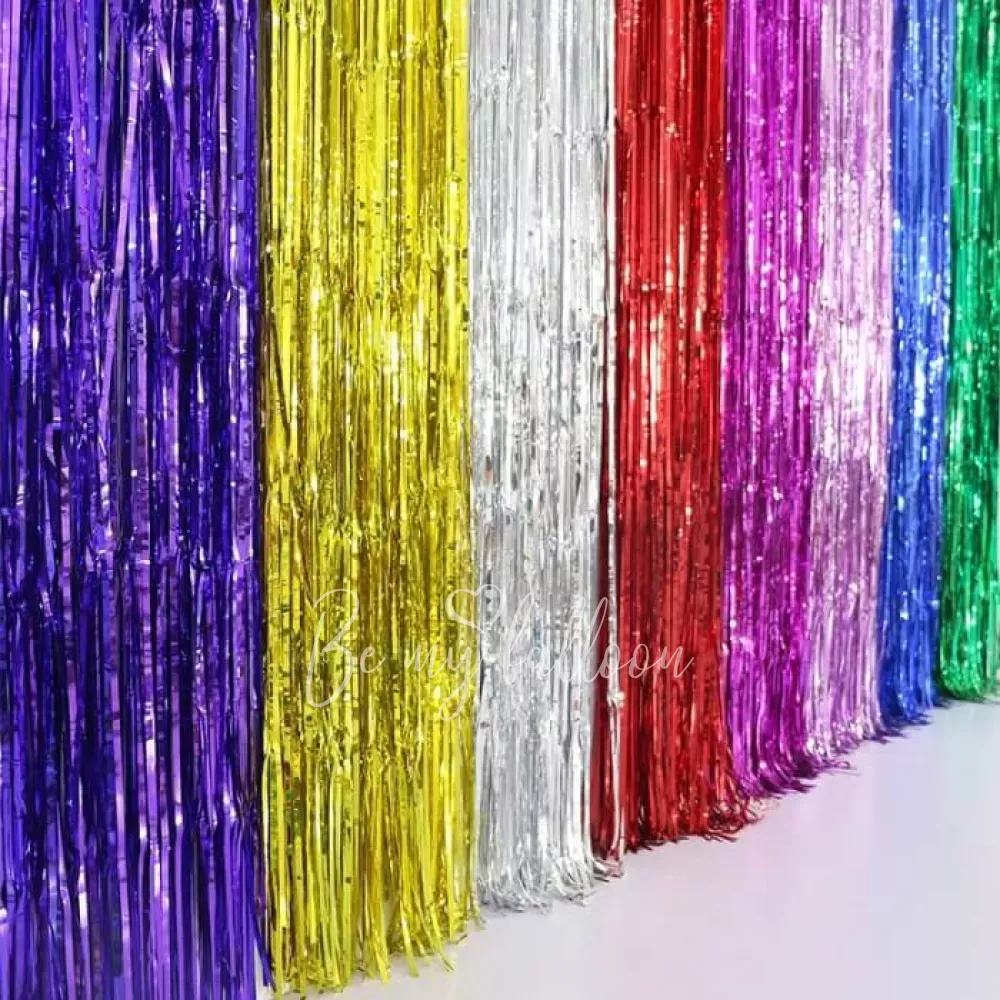 90x240см Гирлянда Дождик из фольги золото