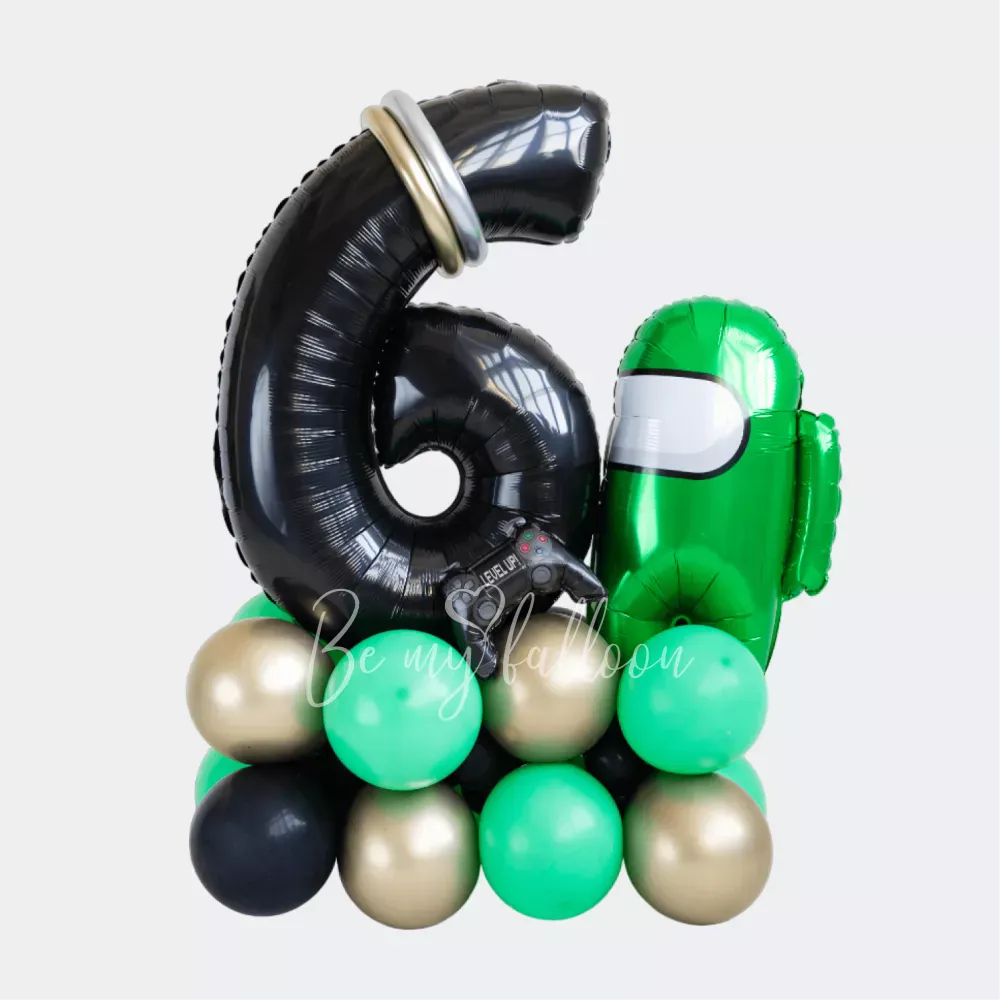 Композиция из воздушных шаров «Среди нас» на день рождения