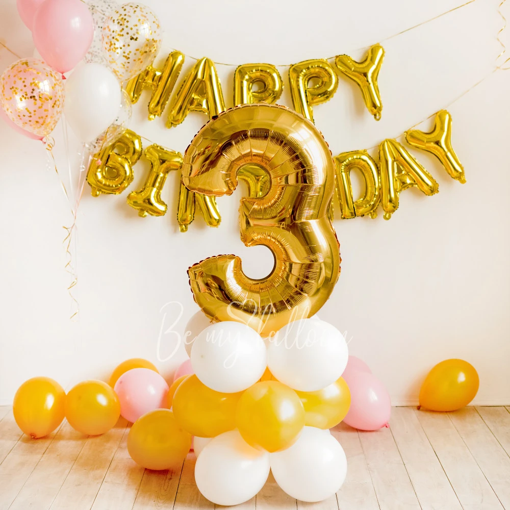 Набор шаров (фотозона) "Happy Birthday"