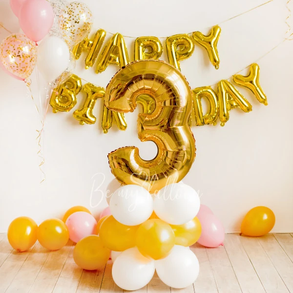 Набор шаров (фотозона) "Happy Birthday"