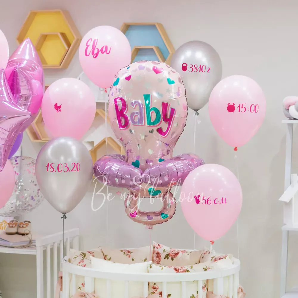 29" Шар из фольги Соска Детская розовый