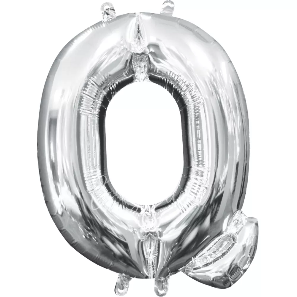 40" Helium foil gloss Silver Letter Q balloon