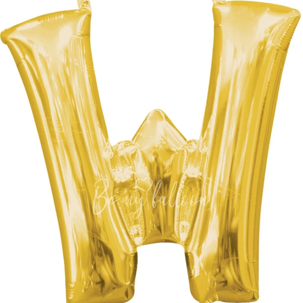 40" Helium foil gloss Gold Letter W balloon