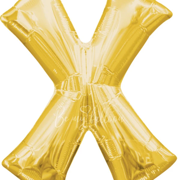 40" Helium foil gloss Gold Letter X balloon