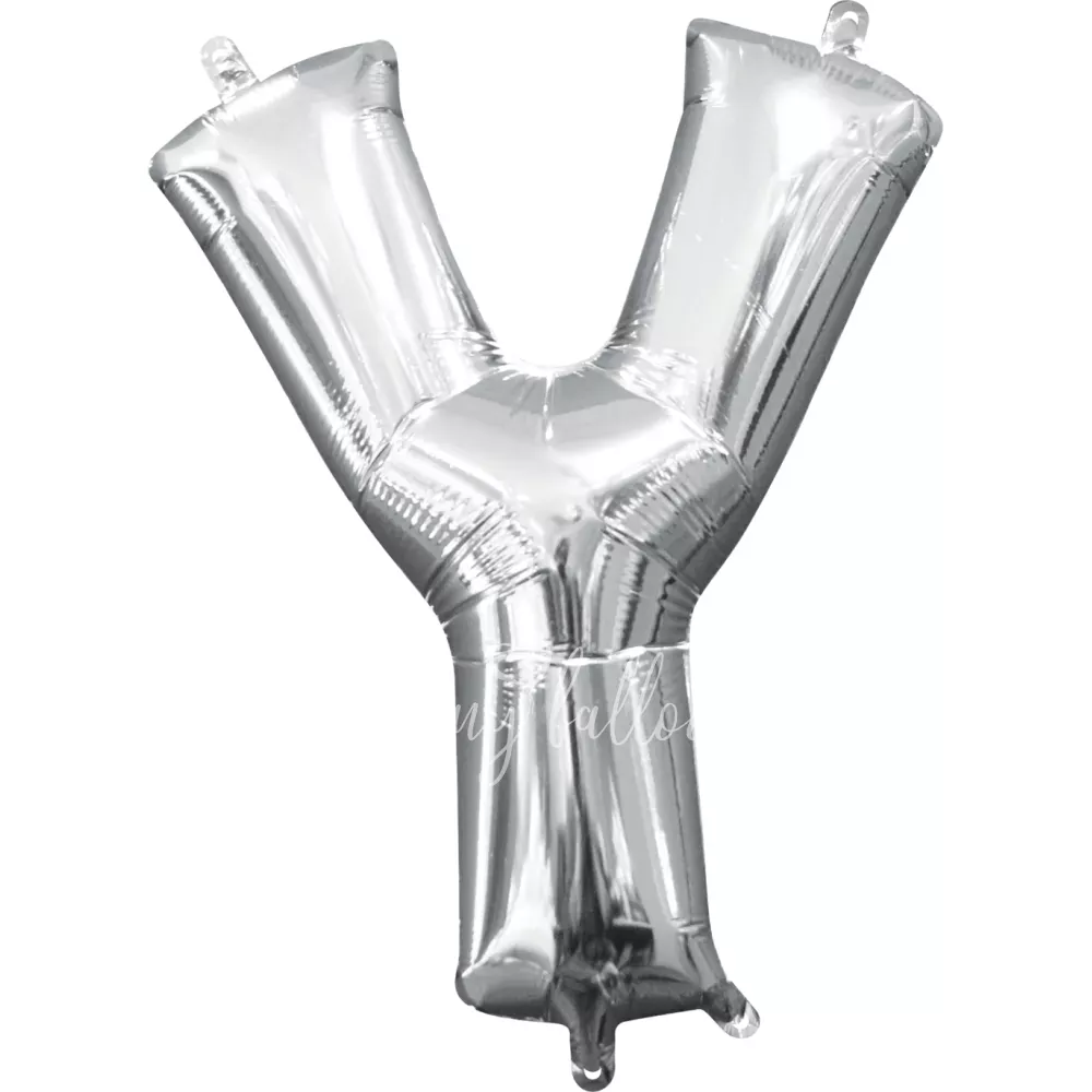 40" Helium foil gloss Silver Letter Y balloon
