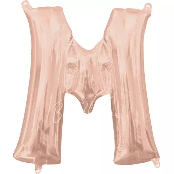 40" Шар из фольги Буква M розовое золото глянец