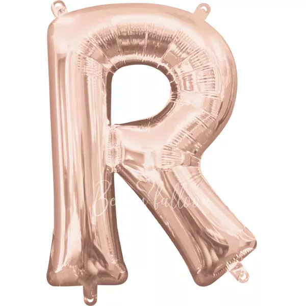 40" Helium foil gloss Rose gold Letter R balloon