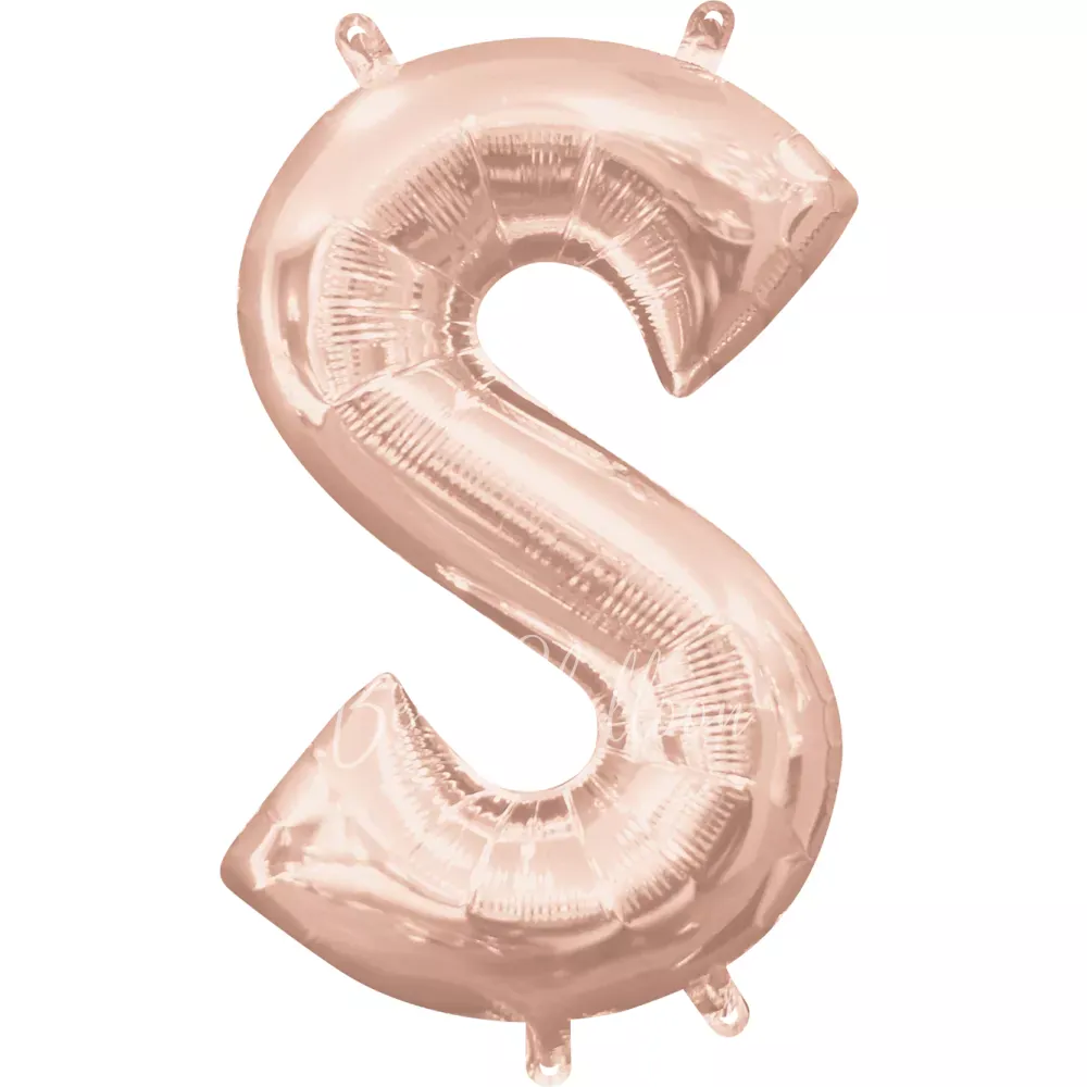 40" Helium foil gloss Rose gold Letter S balloon