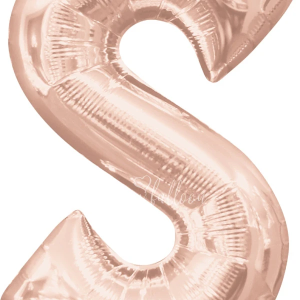 40" Helium foil gloss Rose gold Letter S balloon