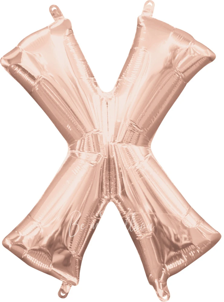 40" Helium foil gloss Rose gold Letter X balloon
