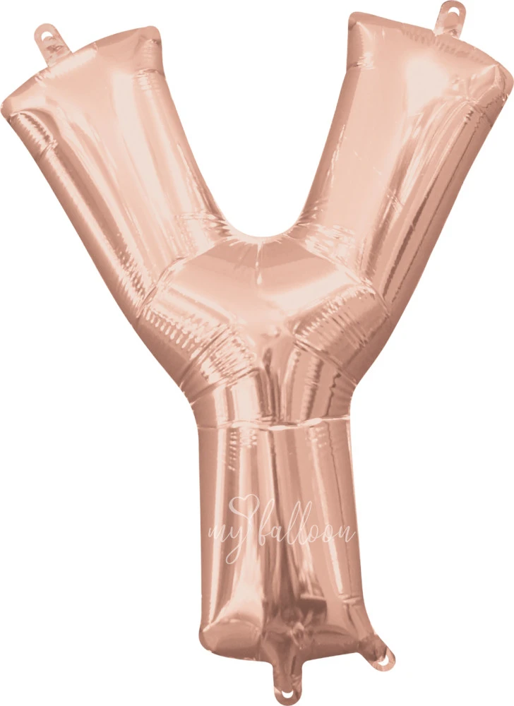 40" Helium foil gloss Rose gold Letter Y balloon