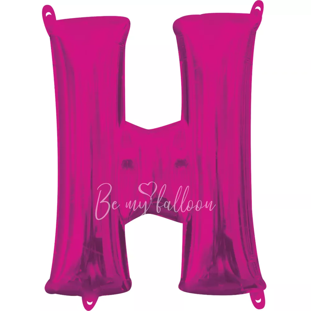 40" Helium foil gloss Fuchsia Letter H balloon