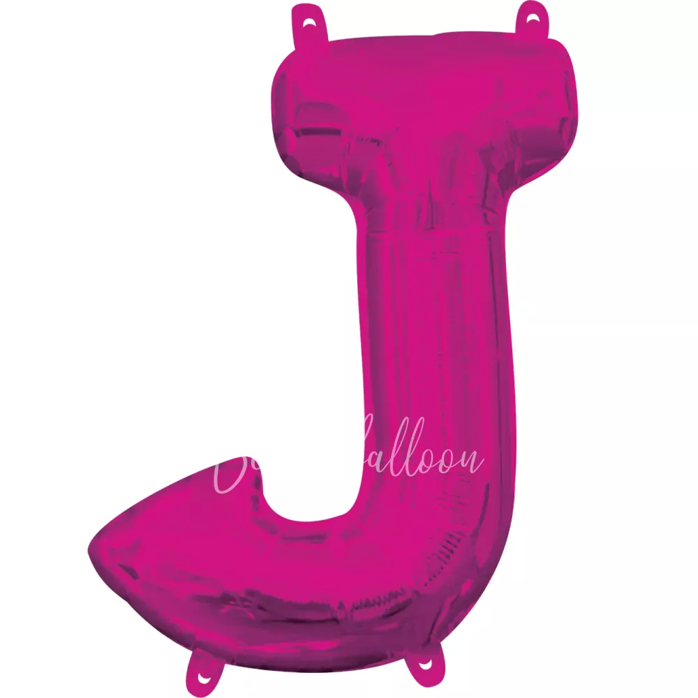 40" Helium foil gloss Fuchsia Letter J balloon