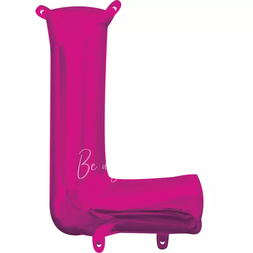 40" Helium foil gloss Fuchsia Letter L balloon