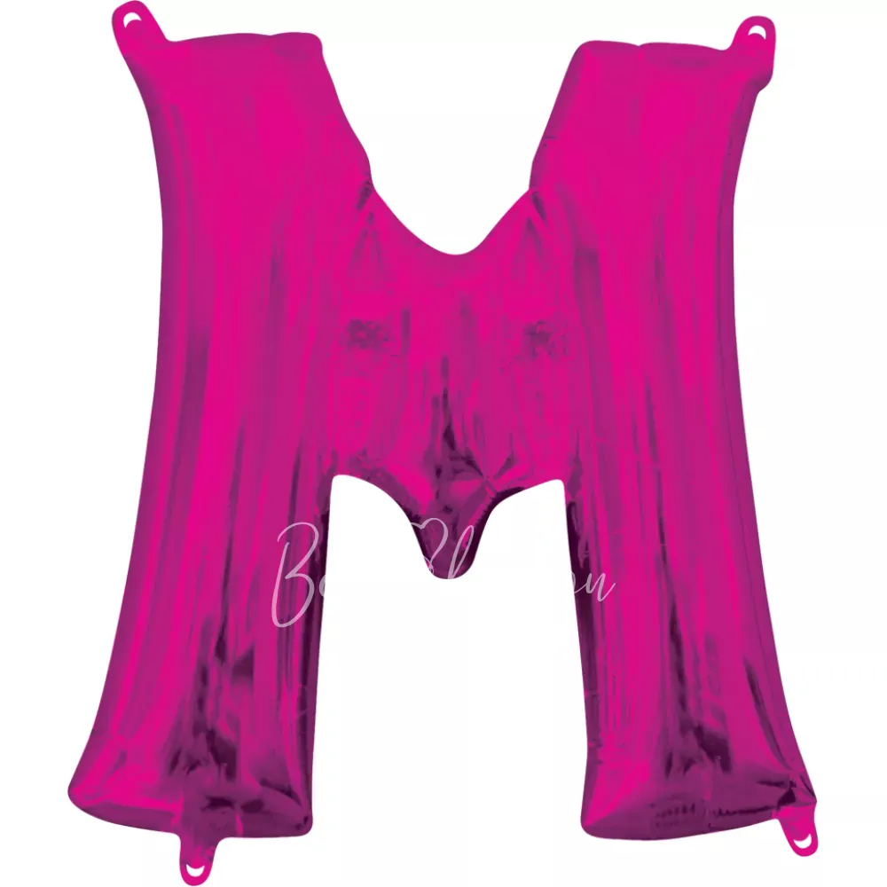 40" Helium foil gloss Fuchsia Letter M balloon