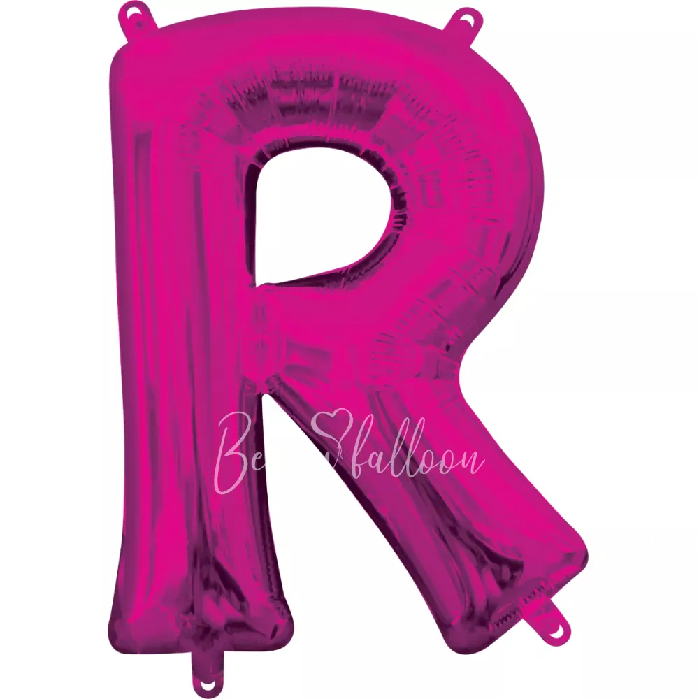 40" Helium foil gloss Fuchsia Letter R balloon