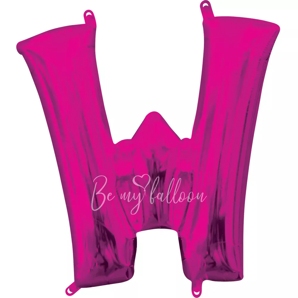 40" Helium foil gloss Fuchsia Letter W balloon