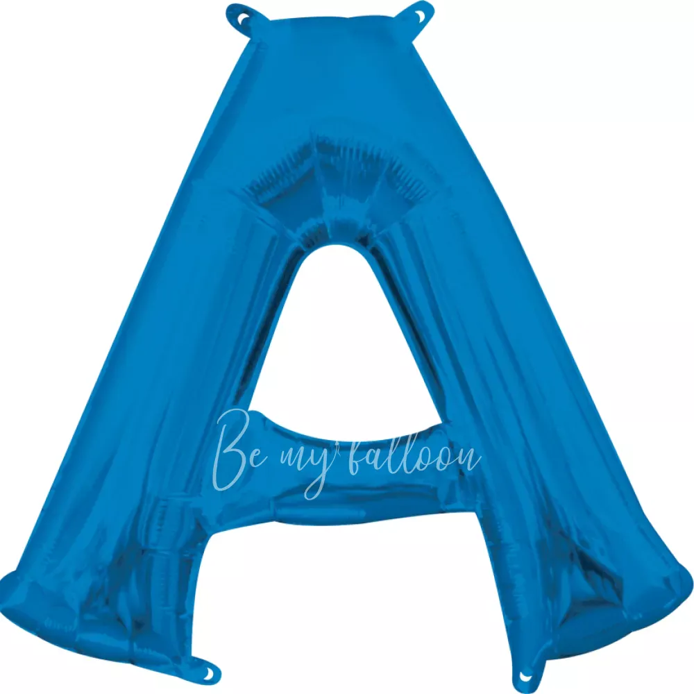 40" Helium foil gloss Blue Letter A balloon
