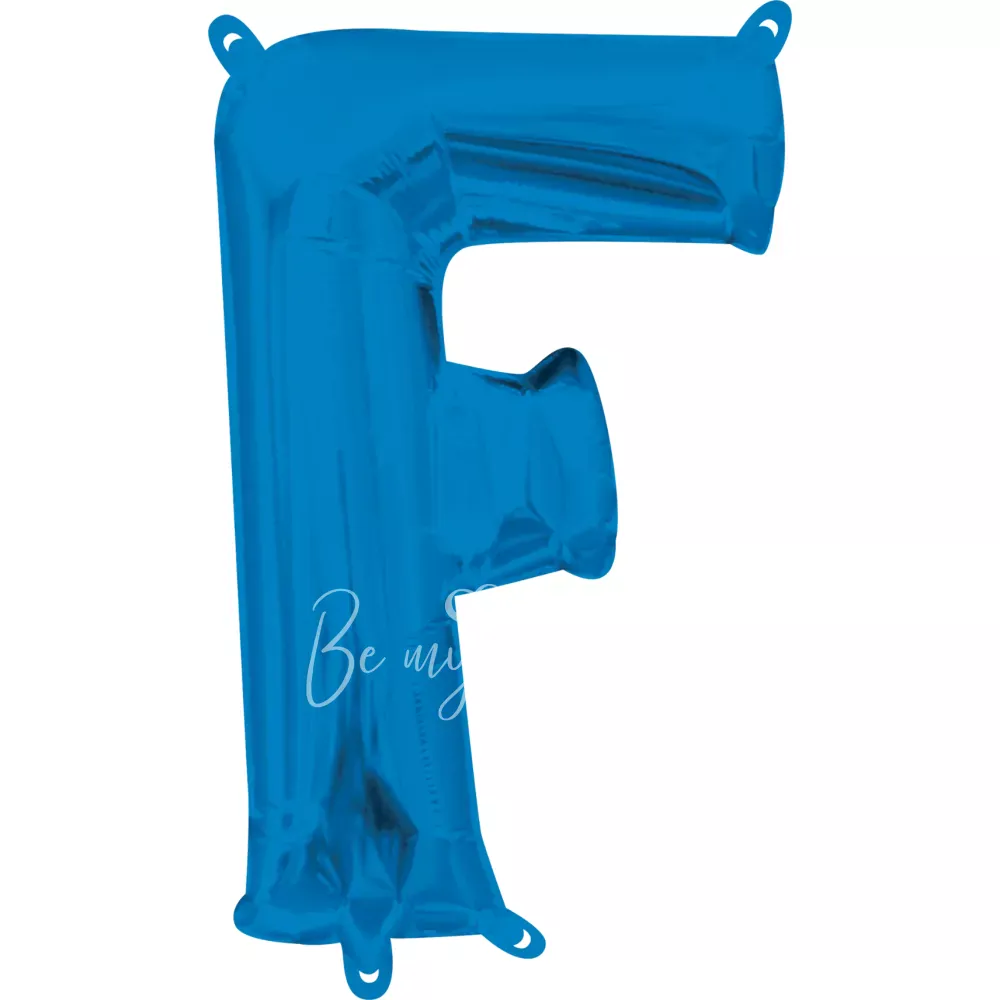 40" Helium foil gloss Blue Letter F balloon
