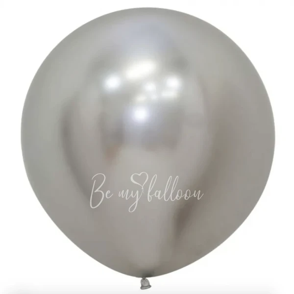 24" Helium chrome Silver plain balloon